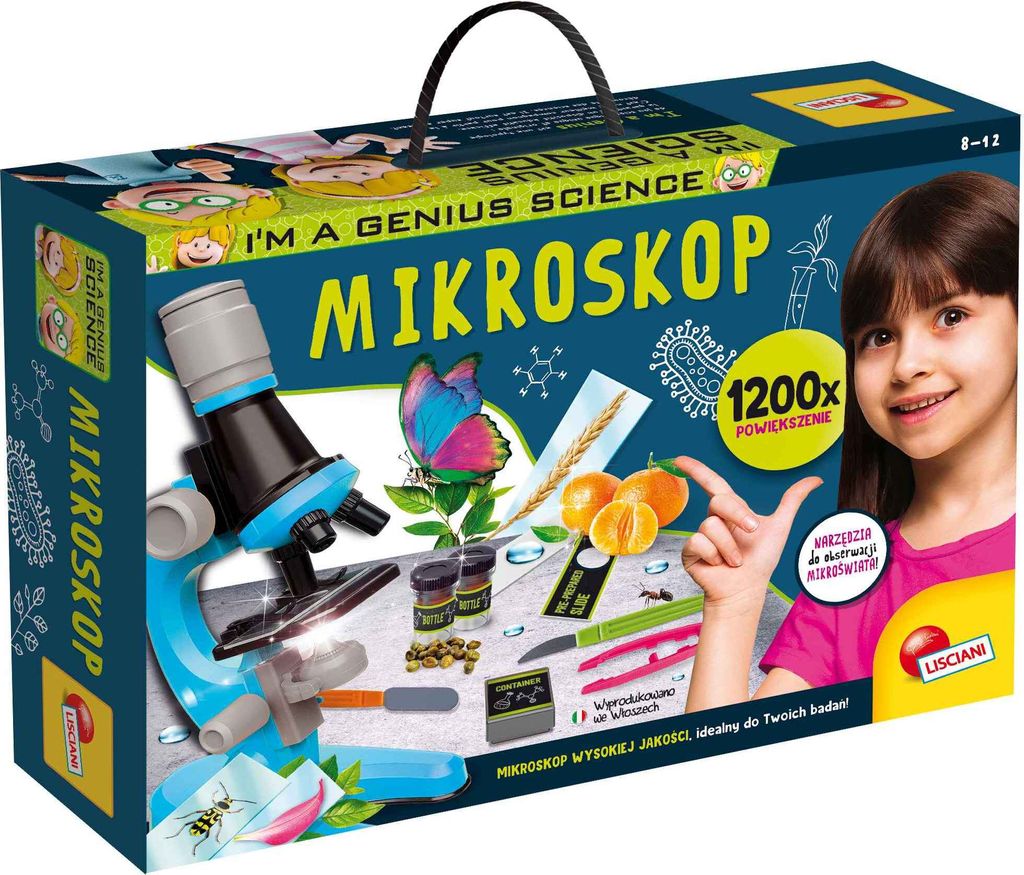 LISCIANI I'M A GENIUS Lehrmikroskop-Set 1200-fache Vergrößerung