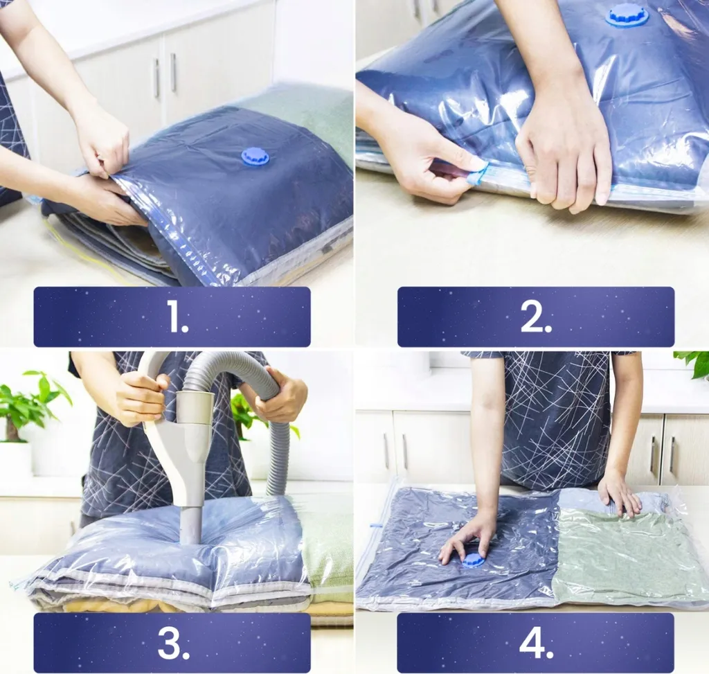 Spinel Home Kit 4 Sacchi Sottovuoto 80x120cm Valvola Universale PA+PE - 6