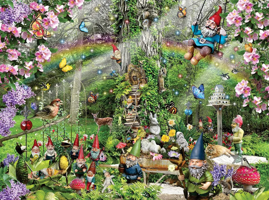 Puzzle SunsOut Gnomes Playground 300 pièces animaux cartoon fantaisie