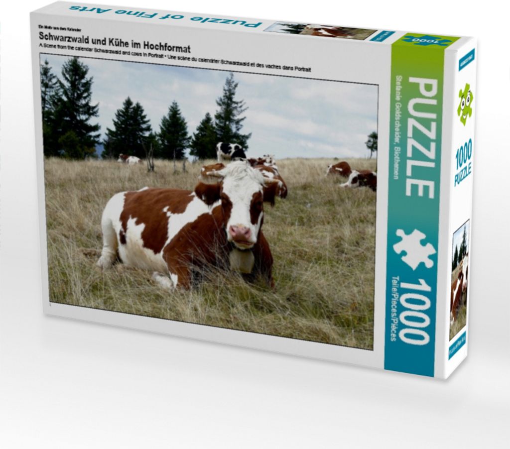 Calvendo Ein Motiv aus dem Kalender Schwarzwald und Kühe im Hochformat 1000 Teile Puzzle quer 640x480mm, Goldscheider Stefanie; 7329274