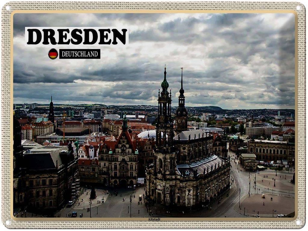 vianmo Blechschild 30x40 cm Dresden Deutschland Altstadt Bildmotiv Reisemotiv Abenteuer Reisen