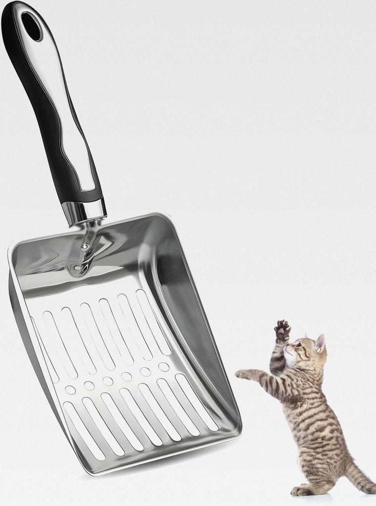 Katzenstreuschaufel, Katzenstreu-Schaufel aus Edelstahl Katzenklo Schaufel Metall Antihaft-katzenstreuschaufel für Katzentoilette, Katzen, Hund