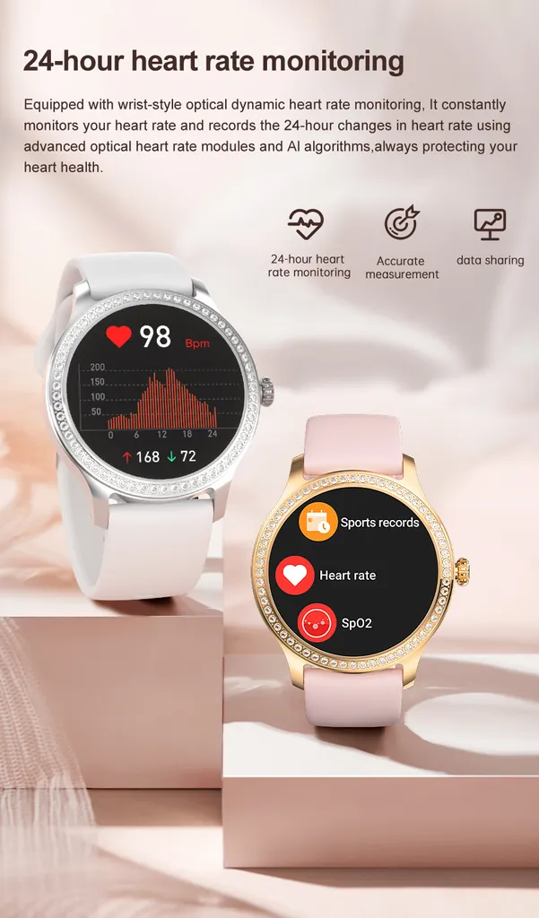 Smartwatch Donna Elegante 1.28" Impermeabile con Funzione Voce - 7