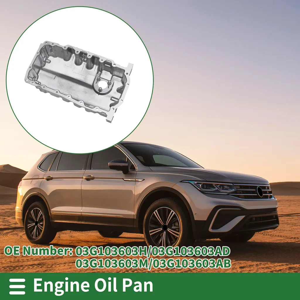 Carter d'Huile en Aluminium Argenté pour Moteur Volkswagen Tiguan 5N