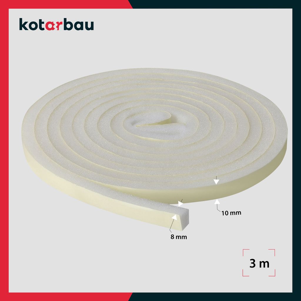 KOTARBAU® 2 St. Dichtungsband Schaumstoff 8x10 mm x 3m Produktbild 3