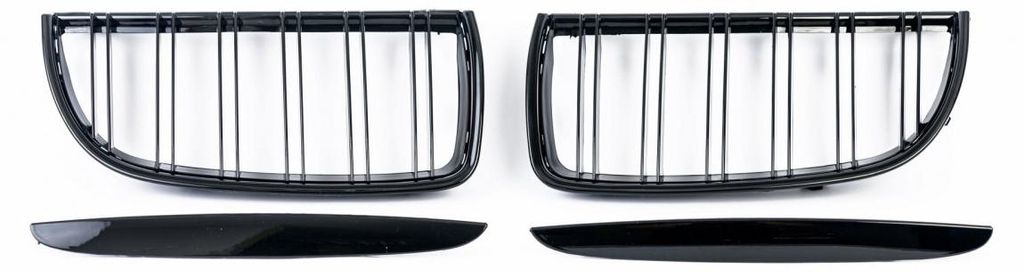 Nierengitter mit Doppelstreben für BMW E90/E91 (2005–2008) – Hochglanz-Schwarz – vor dem Facelift