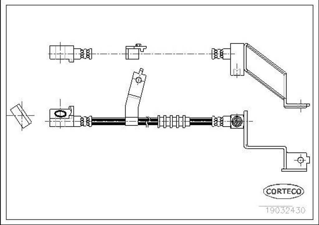 CORTECO 19032430 Bremsschlauch Vorne Links für CHRYSLER Voyager / Grand Voyager III (GS)