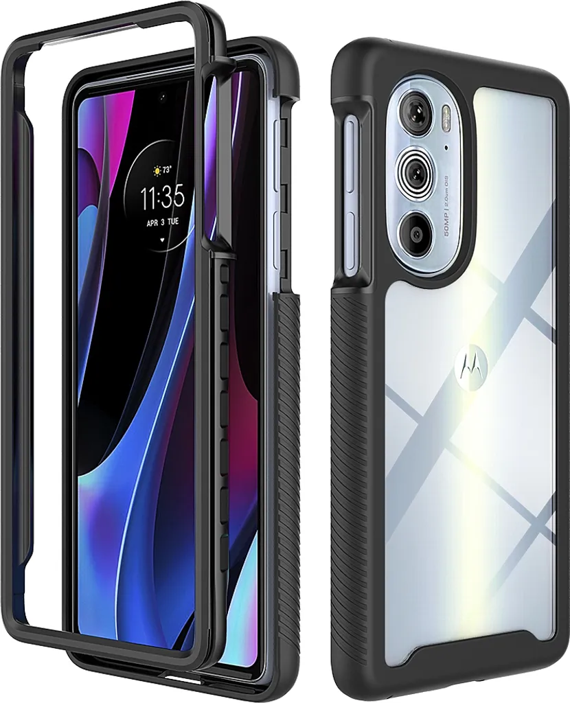 Cover Ibrida per Motorola Edge 30 Pro - Protezione Slim Rugged Nera