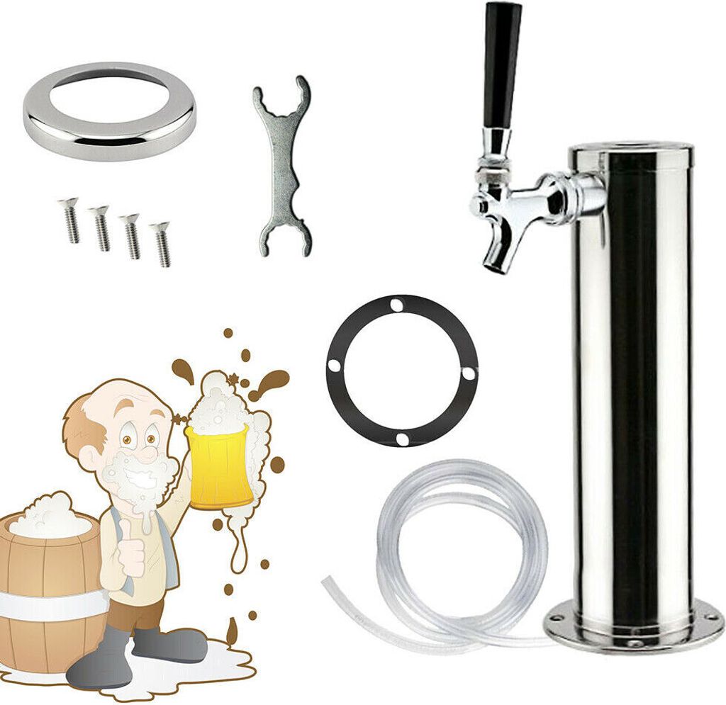 Bierspender Single Tap Draft Beer Tower Ein Wasserhahn Aus Edelstahl Homebrew Silber Fassbierturm