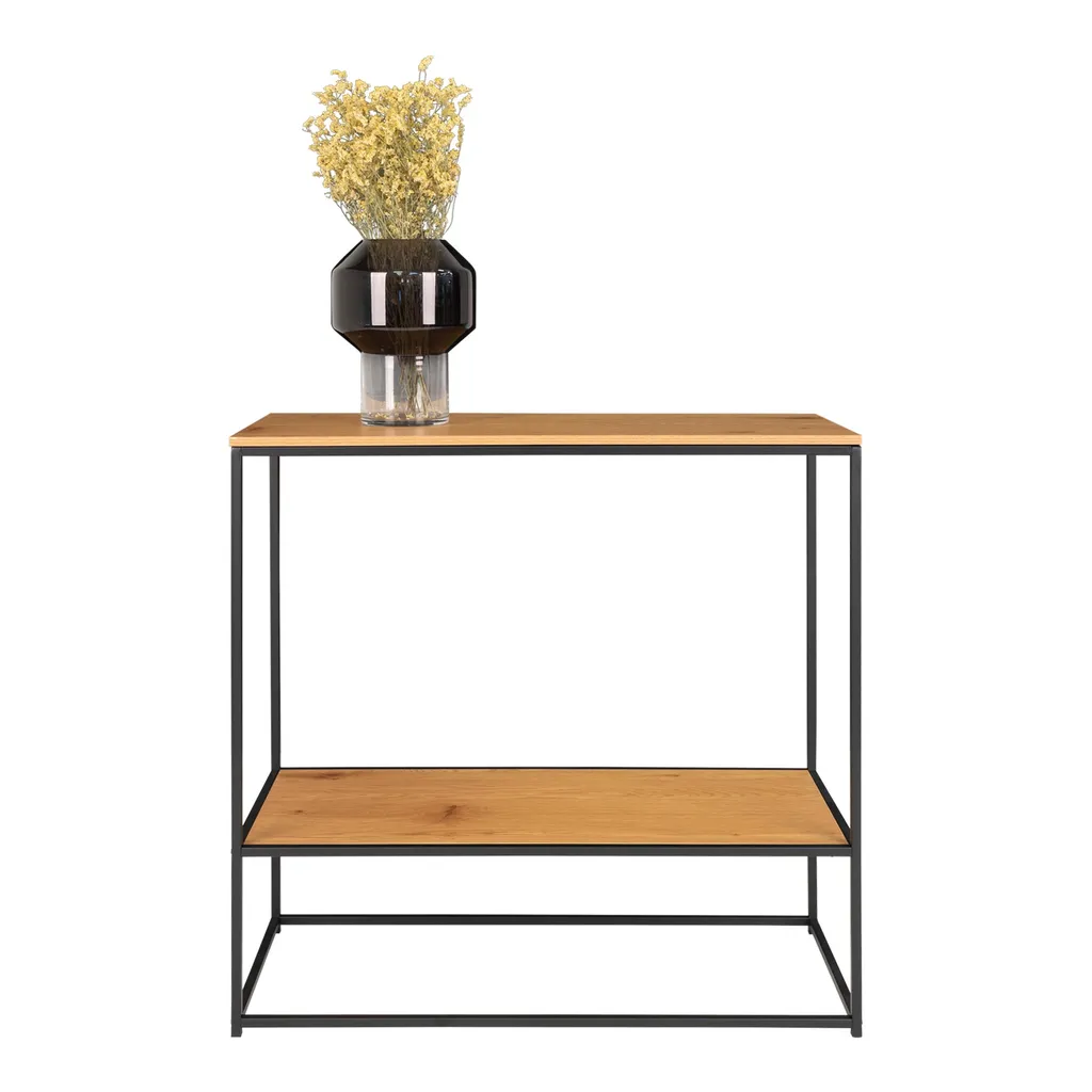 Console Vita noir et imitation chêne - Table d'appoint moderne 100cm