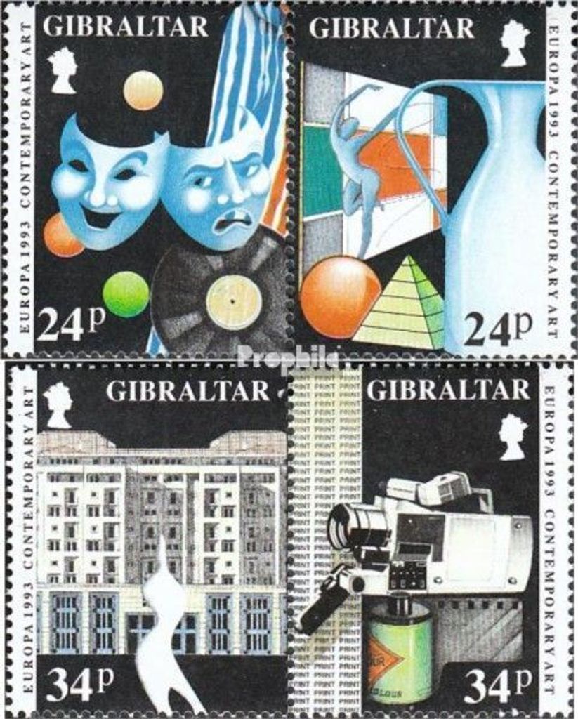 Briefmarken Gibraltar 1993 Mi 654-657 Paare (kompl.Ausg.) postfrisch Kunst
