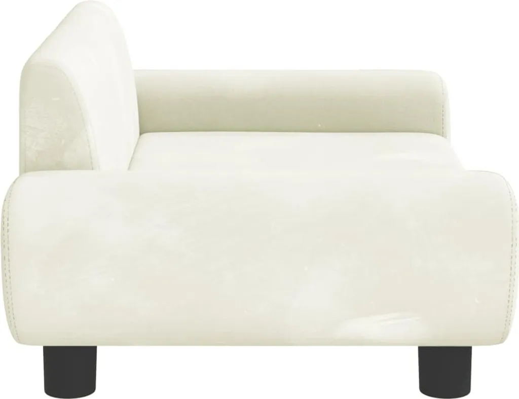 Kindersofa Creme 70x45x33 cm Samt - 4