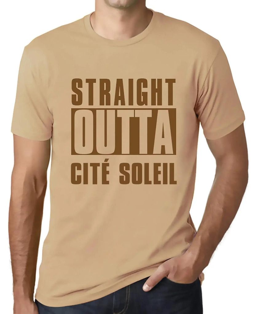 Herren Grafik T-Shirt Direkt aus der Cité Soleil – Straight Outta Cité Soleil – Öko-Verantwortlich Vintage Jahrgang Kurzarm Lustige Druck Ge...