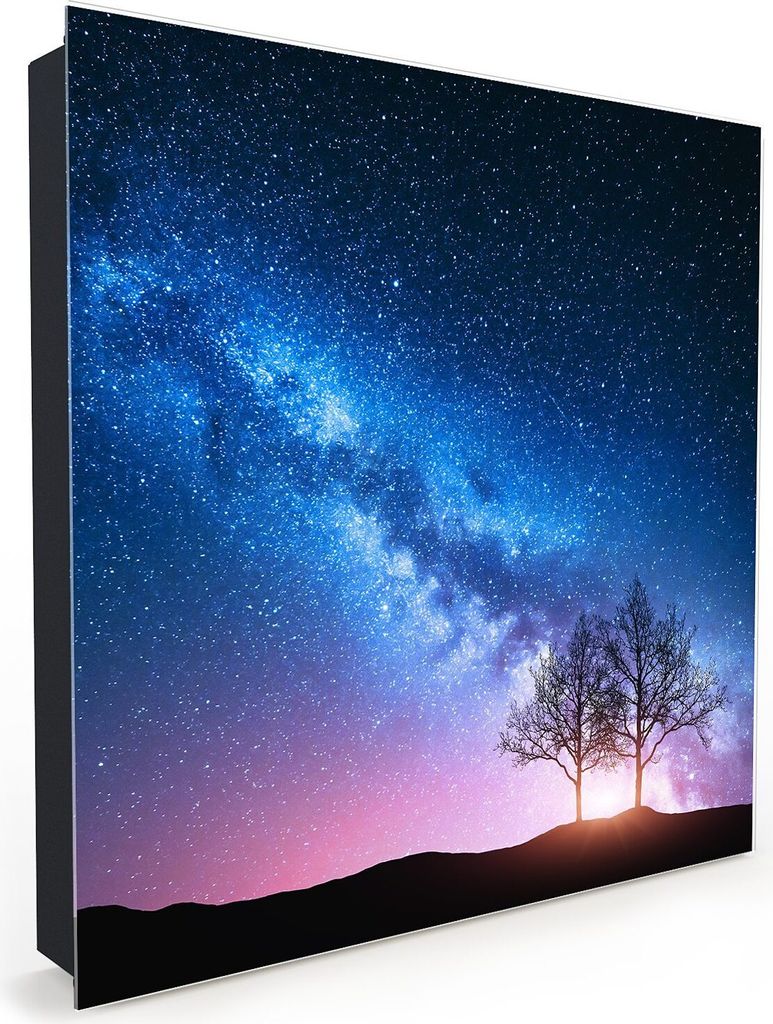Nachbildung-Schlüsselkasten, Magnetpinnwand und Memoboard mit Glasfront Motiv Sternenhimmel