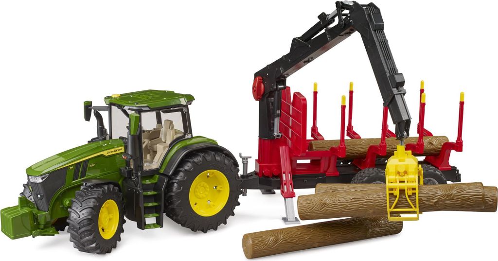 Bruder 03154 John Deere 7R 350 avec remorque de débardage Image du produit 