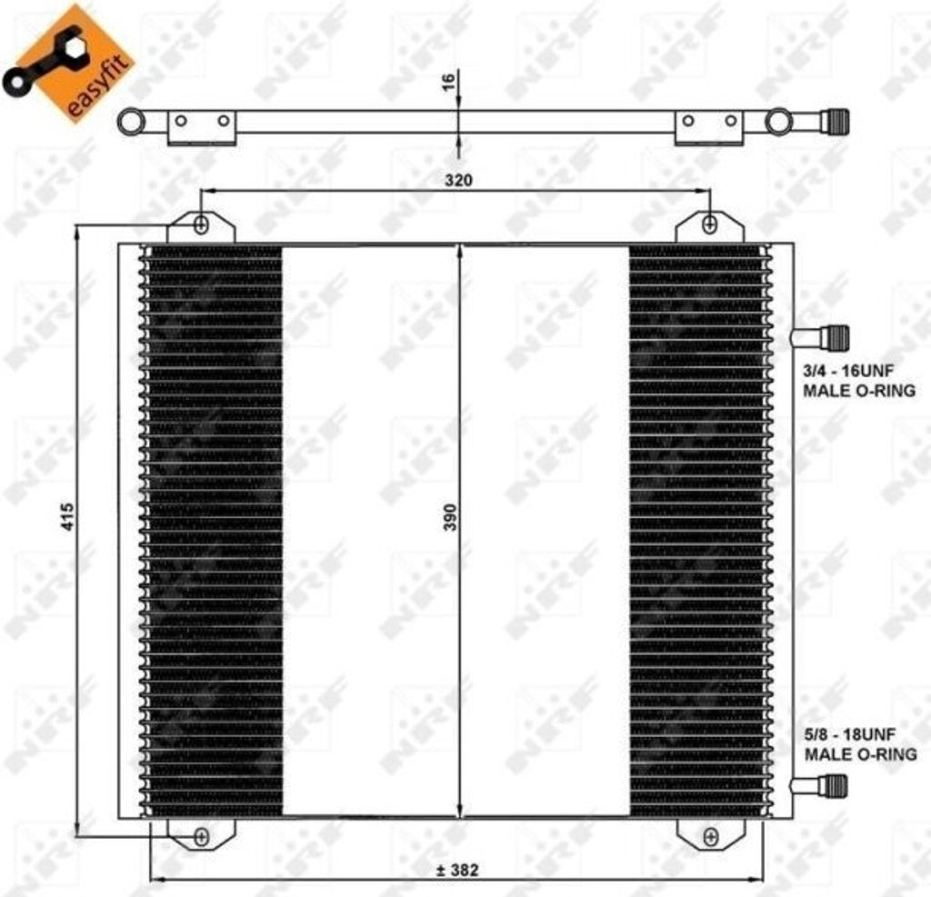 NRF 35785 - OE 7700428315 Klimakondensator für Twingo I (S06), Twingo I (C06)