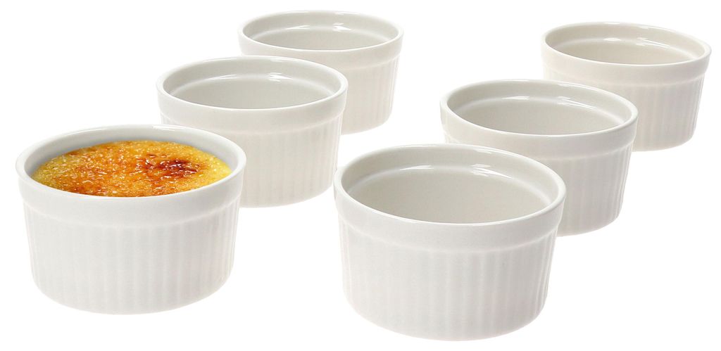 6x Muffin Schälchen Bianca Weiß 120ml Mini-Backform Soufflé Produktbild 
