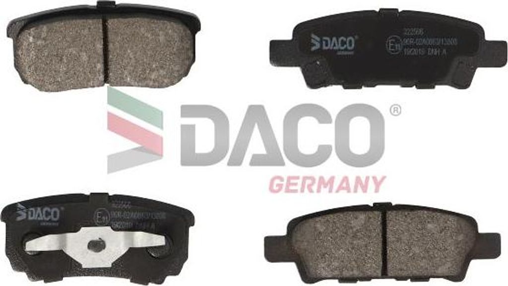 DACO Germany 322506 Bremsbelagsatz, Scheibenbremse OE 5191271AC kompatibel mit Lancer, Outlander