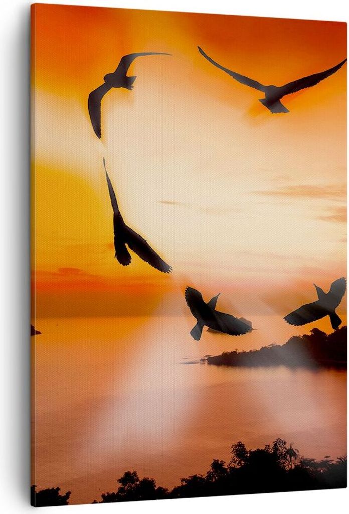 Bild auf Leinwand - Leinwandbild - Einteilig - Natur Landschaft Insel Meer - 50x70cm - Wand Bild - Wanddeko - Wandbilder - Leinwanddruck - Wanddeko...