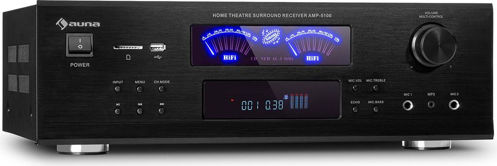 AMP 5100 BT Stereo-Verstärker 2x120 W + 3x50 W RMS BT Produktbild 