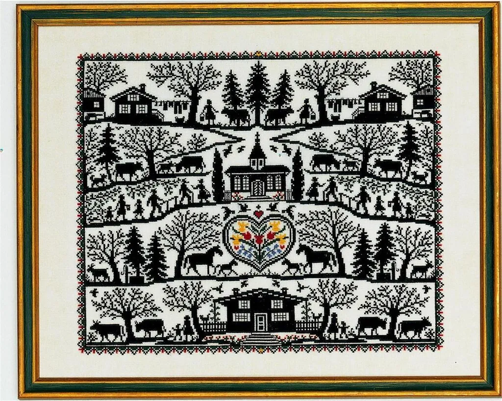 Kit de Broderie Silhouet Collage Eva Rosenstand sur Toile de Lin 40x50