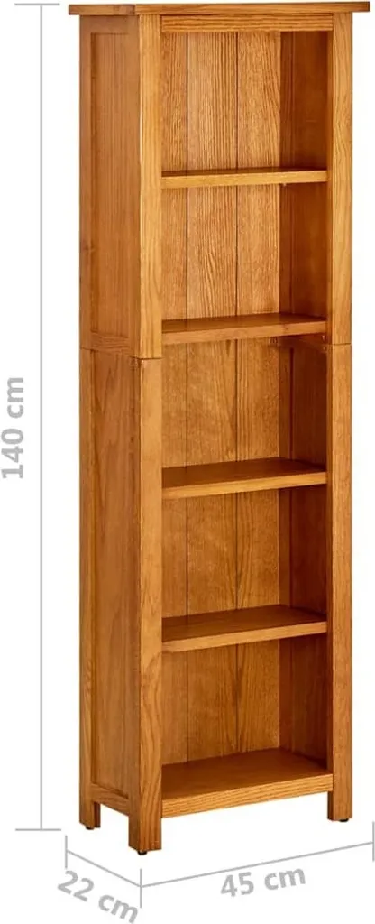 Bibliothèque étroite chêne massif pour ranger petits espaces 45cm - 7