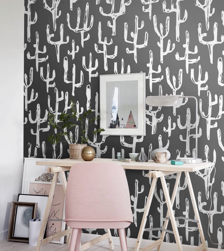 Coloray Fototapete 152x104 cm An Einer Wand Latex Latextapete - Zeichnungskaktus-Kaktus-Kaktus