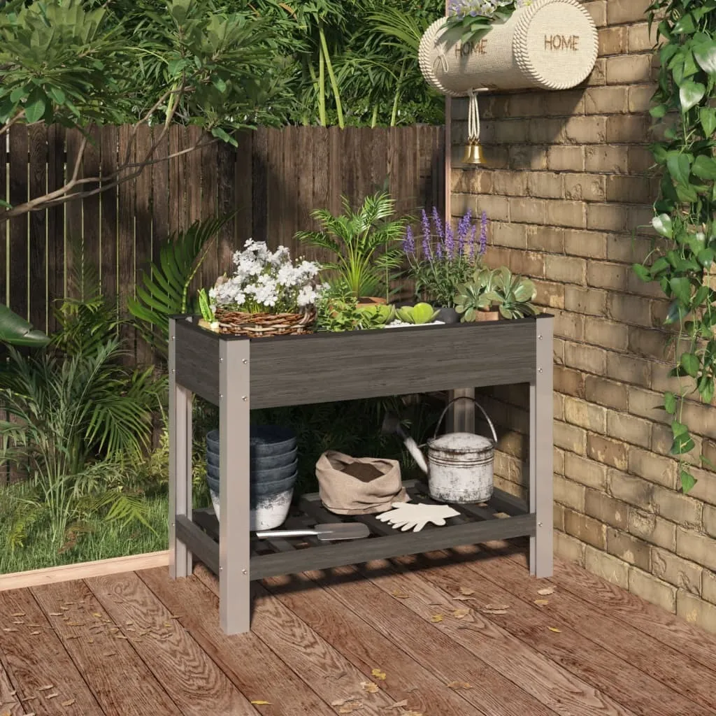 Potager surélevé ergonomique en WPC gris 100x50x75 cm : fini le mal de dos