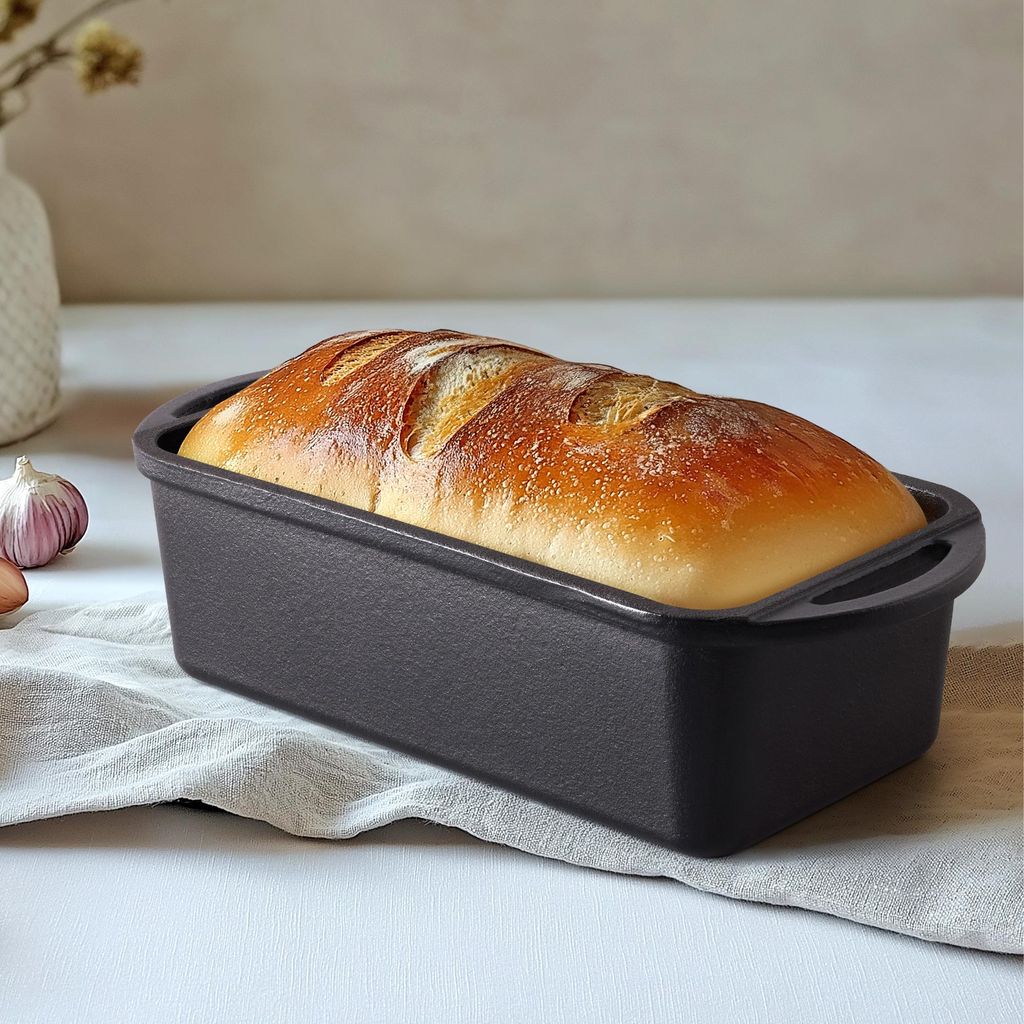 Navaris Gusseisen Brotbackform 26 x 12cm - Brotbacktopf - Produktbild 