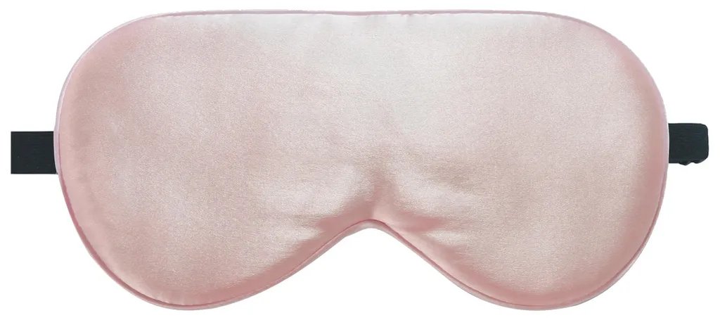Masque de sommeil 100% soie bio 19 momme rose, bandeau réglable et souple