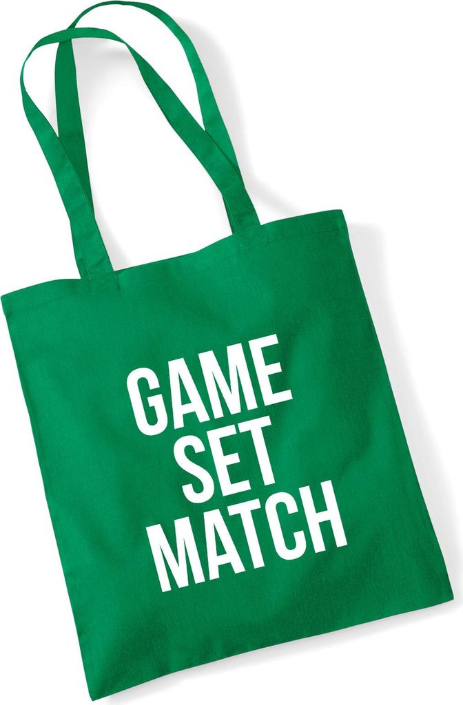Huuraa Jutebeutel Game set match Tennis 10 Liter Kelly Green Baumwolle Tasche Geschenkidee