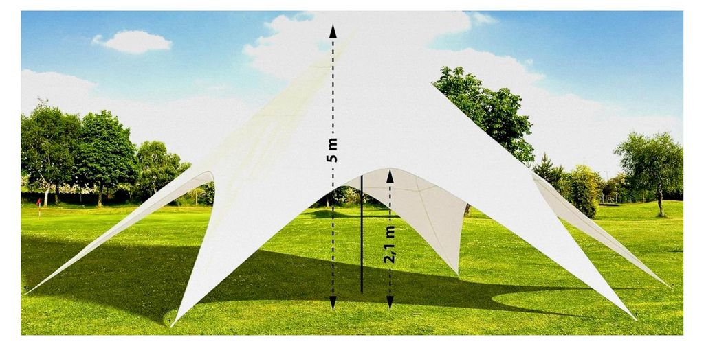 Sternzelt mit 12 Metern Durchmesser | XXL-Party-Zelt mit wasserdichter PolyurethanBeschichtung, Farbe: Creme