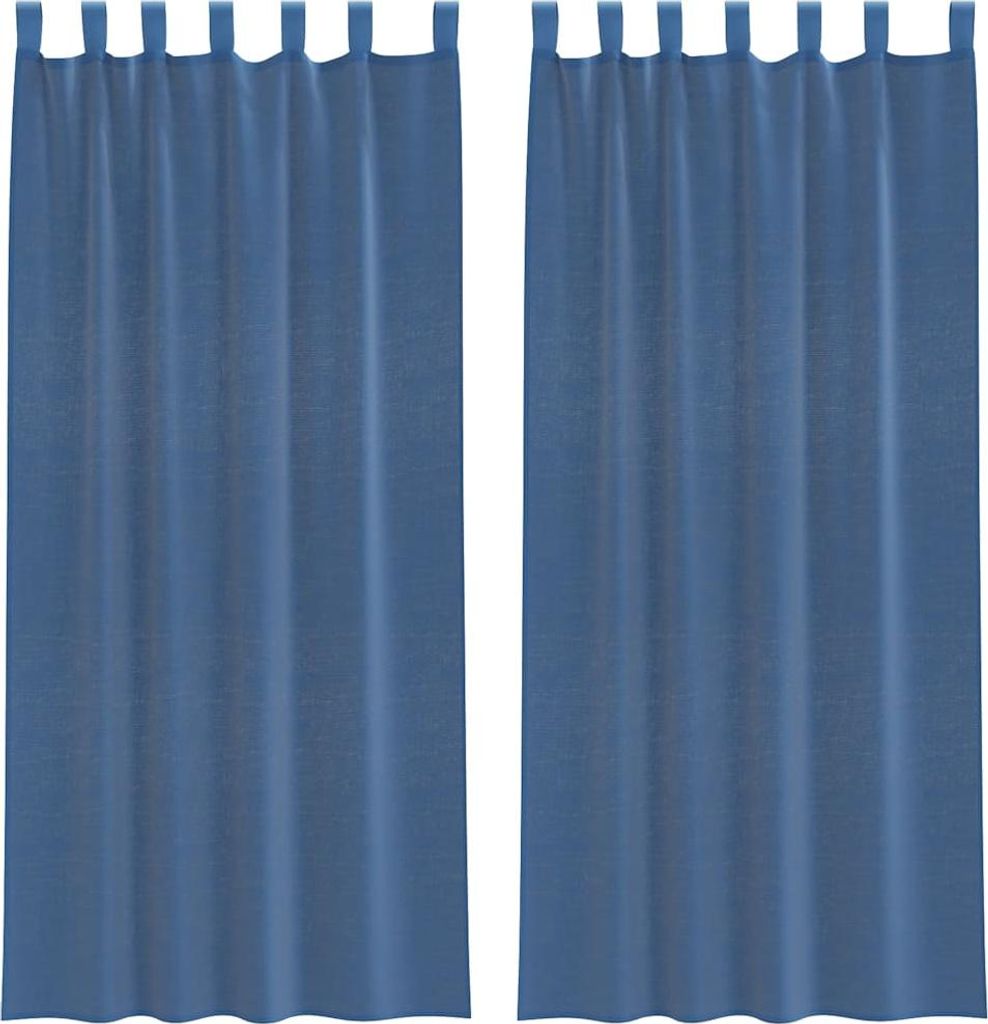 Voile Vorhänge mit Schlaufen 2 Stk. Königsblau 140x225 cm