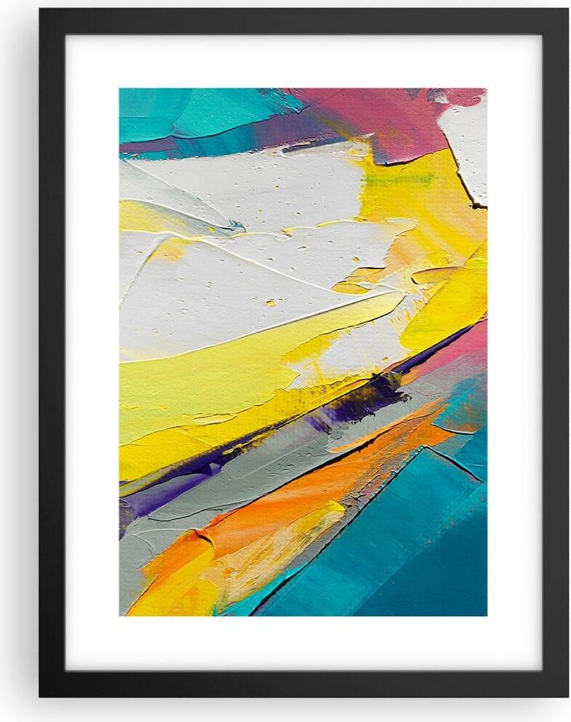 Gerahmtes Poster - Schwarzer Rahmen - Deadlock Farben dreidimensional - 30x40 cm - Wand Bild - Wanddeko - Wandbilder - Kunstposter - Wandposter - B...