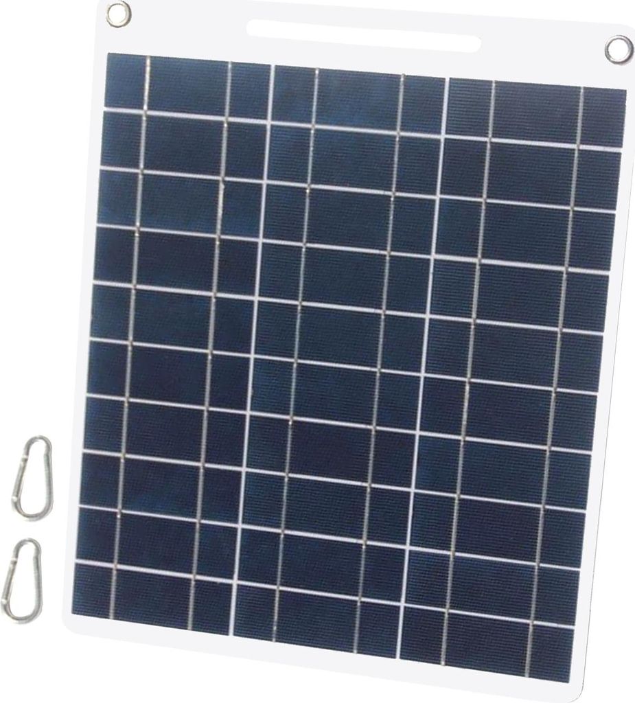 13 W, 5 V Solarmodul mit zwei USB-Anschlüssen, 2 Karabinerhaken, polykristalline Silizium-Solarzellen, für Outdoor-Aktivitäten wie Camping, Klet...