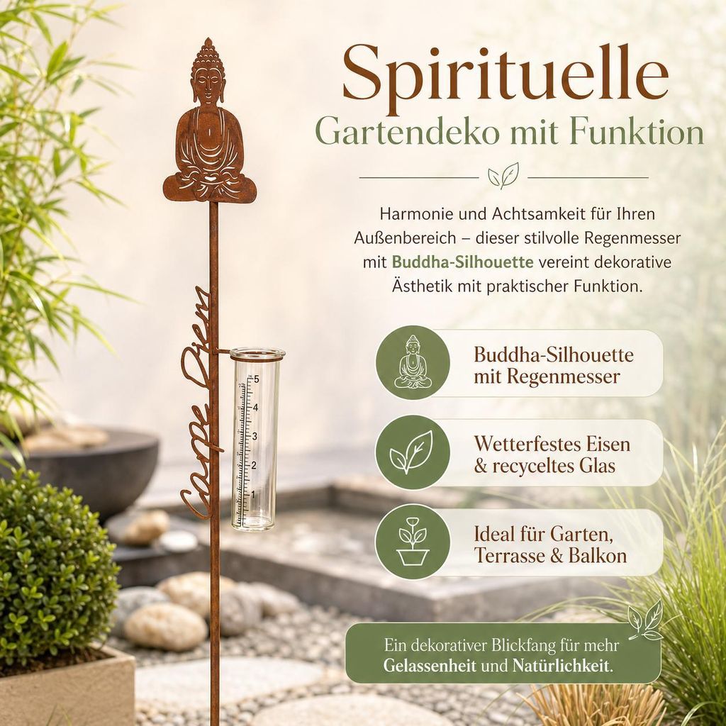 Boltze Home Regenmesser Buddha