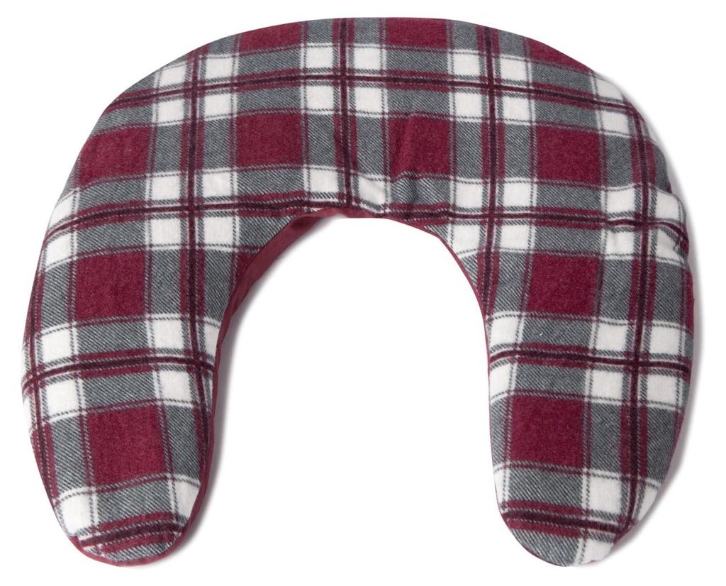 GIRAFFENLAND Leinsamen Nackenhörnchen Flanell karo-rot 30x33 - Leinsamenkissen - Nackenkissen - Wärmekissen für Nacken