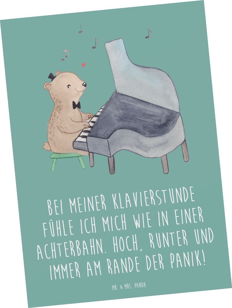 Mr. & Mrs. Panda Postkarte Klavier Achterbahn - Meeresbrise Produktbild 