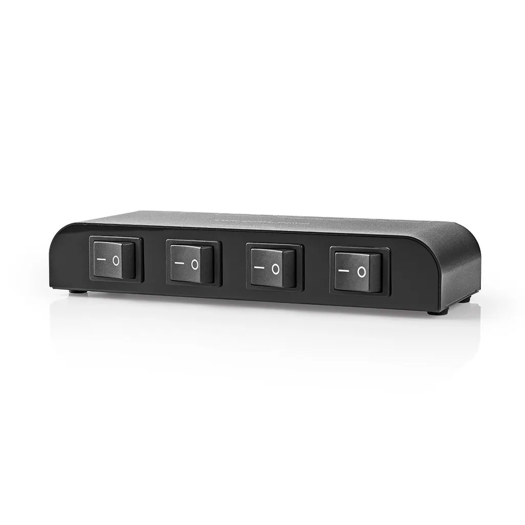 Selettore Altoparlanti 4 Vie 200W | Switch Audio Hi-Fi Alluminio Nero - 4