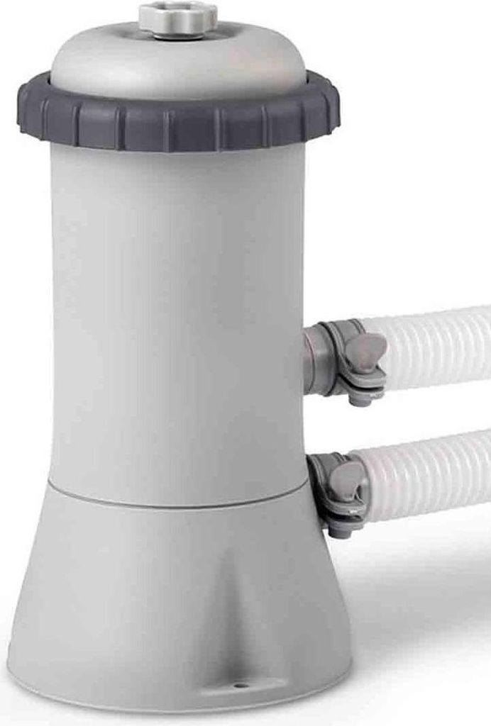 A close-up studio shot of a pool filter pump.