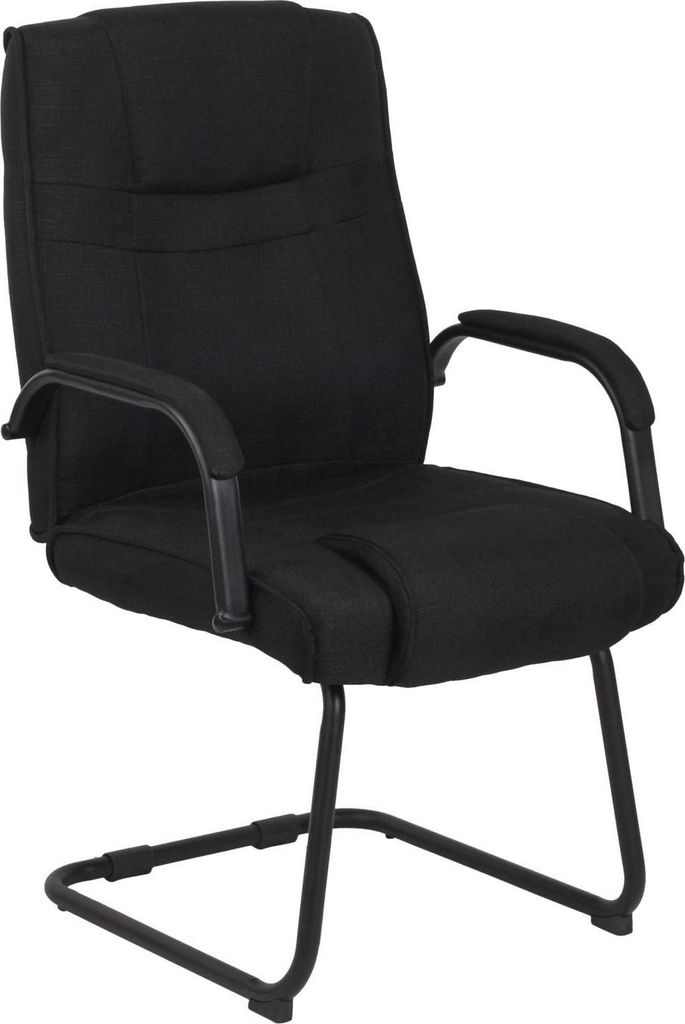 Moderner ergonomischer Schaukelstuhl – Besucherstuhl – Sicherheit bis 180 kg | Farbe: Schwarz/Schwarz
