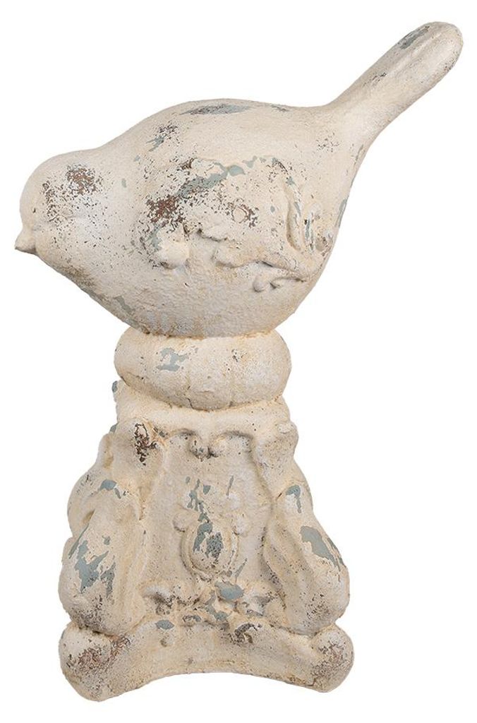 Clayre & Eef Dekorationsfigur Vogel 33x21x47 cm Beige Keramikmaterial