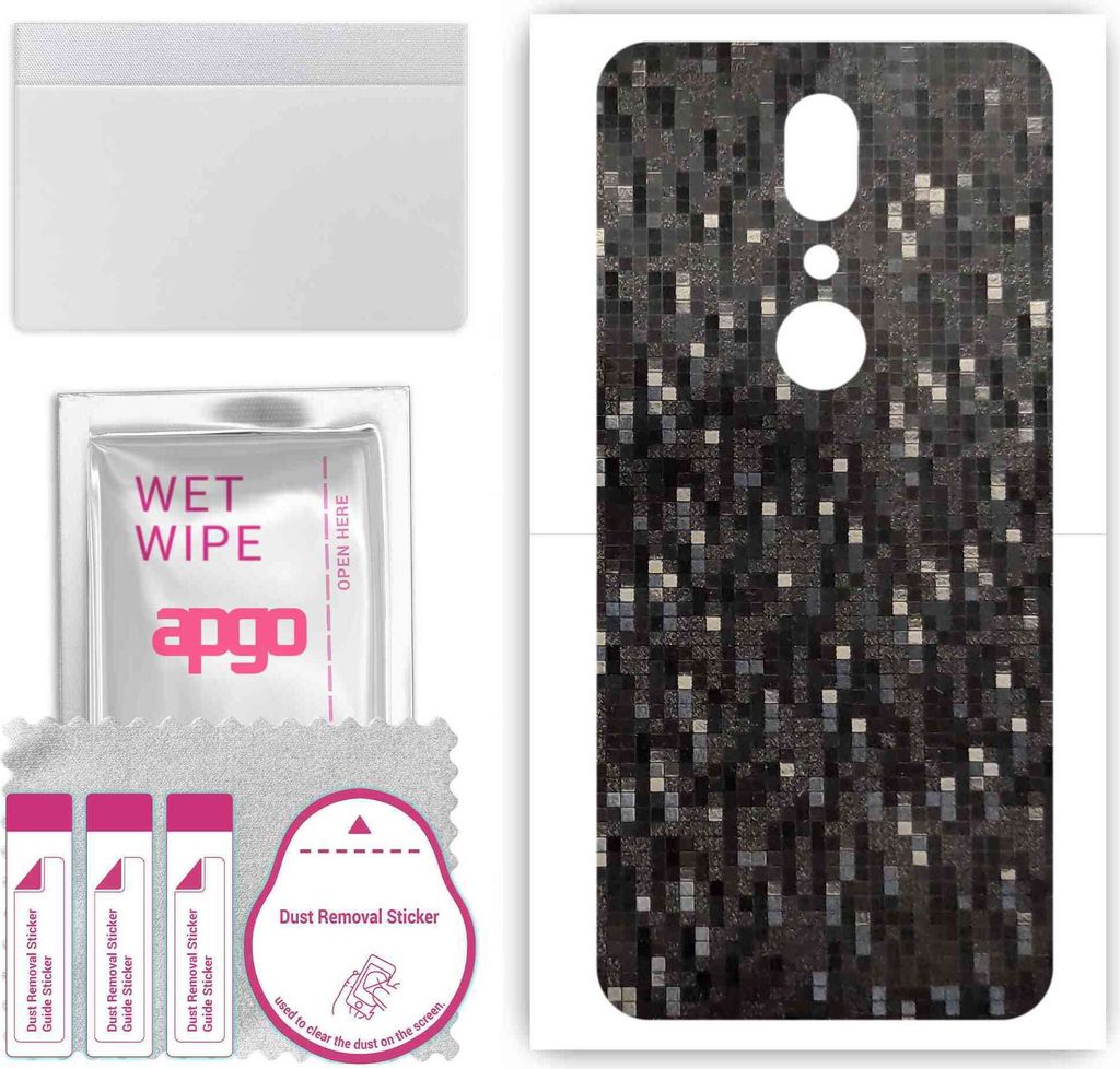 apgo Rückseite Schutzfolie, Skin, kompatibel mit Sharp Aquos V, Hinten Displayschutzfolie aus Vinylfolie, kratzfest, einfache Montage - Carbon Bla...