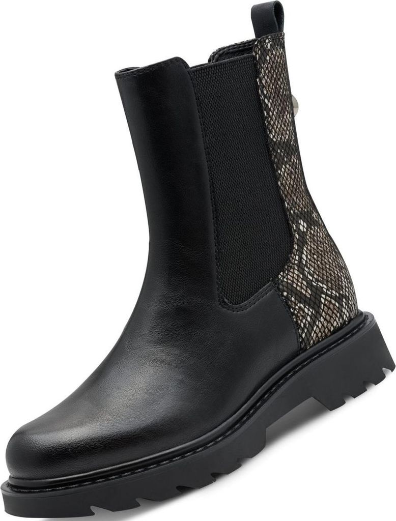 Tamaris Damen Chelsea Boots Schwarz/Snake