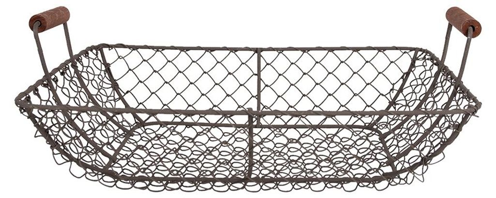 Clayre & Eef Aufbewahrungskorb 32x26x12 cm Braun Metall