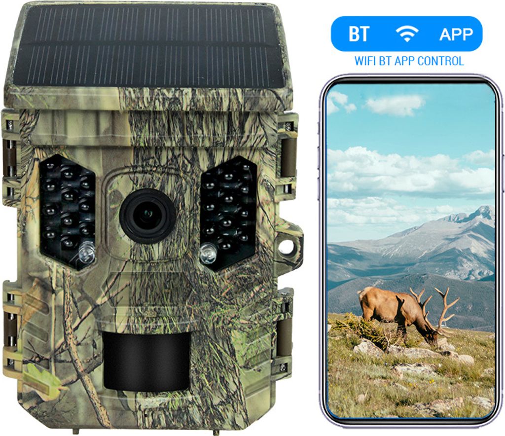 Wildkamera Solarenergie Trail Cam 4K mit 1080P Nachtsicht Produktbild 