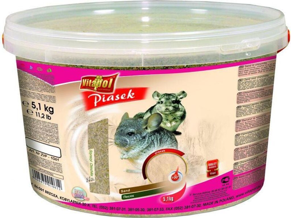 Vitapol - Feiner Sand zum Baden und zur Fellpflege für Chinchillas 5.1Kg