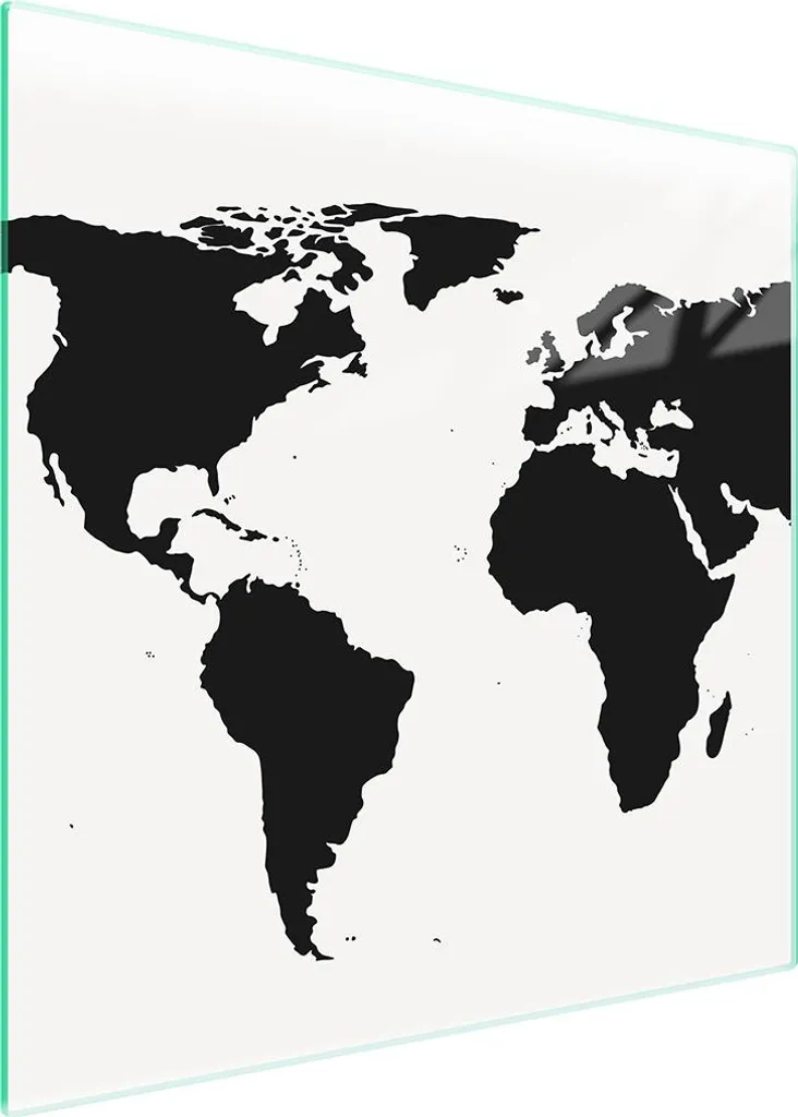 Piastra Protezione Vetro 50x52 Mappa del Mondo per Cucina a Induzione