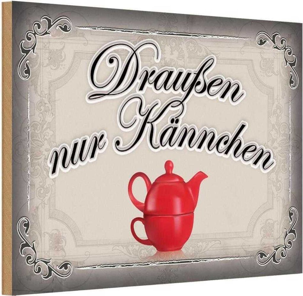 vianmo Holzschild 20x30 cm Kaffee draußen nur Kännchen Essen Trinken
