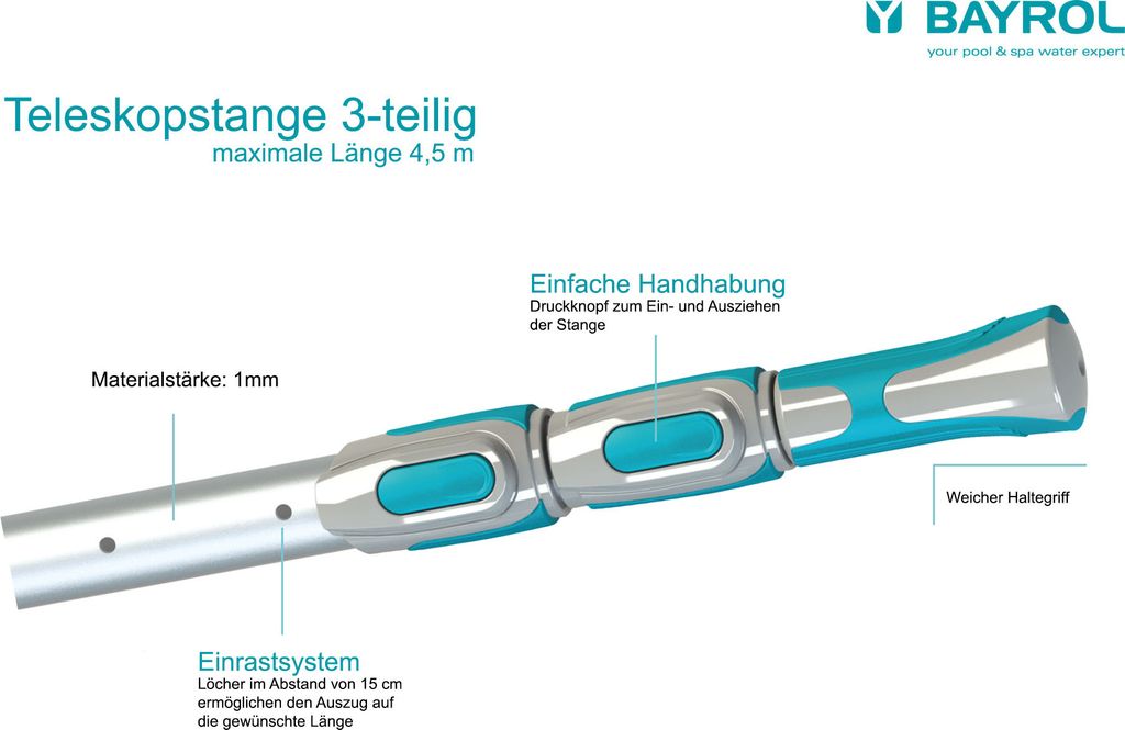 BAYROL Teleskopstange 3-teilig 1,50 - 4,50 m Produktbild 7
